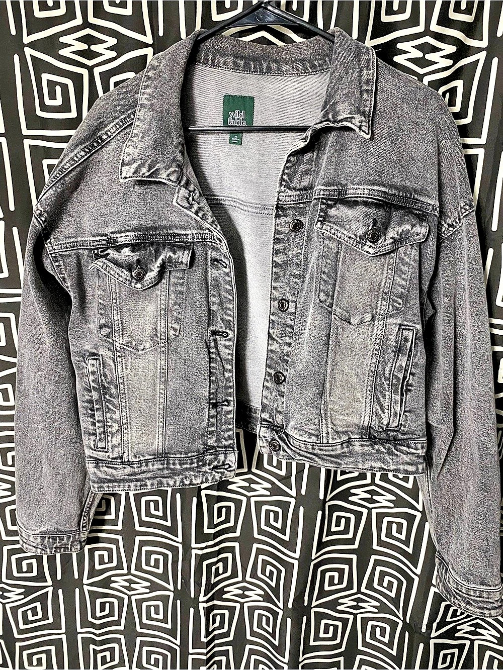 Wild Fable Washed Gray Denim Trucker Jacket